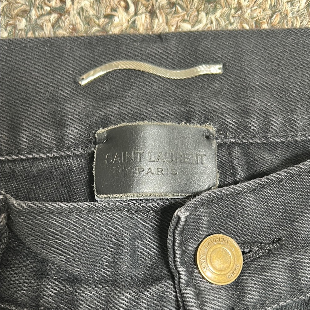 Saint Laurent Paris Black Distressed Jeans